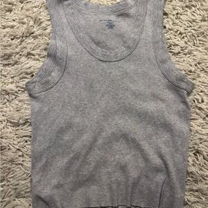 Brandy Melville Heather Gray Ribbed Top Size M